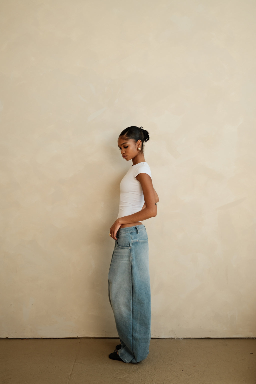 Double Layered Denim Light Indigo