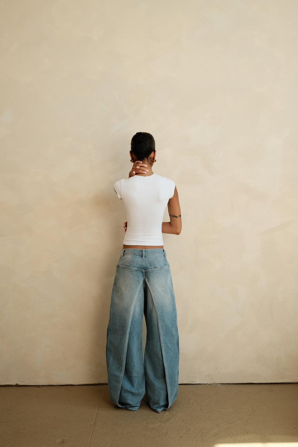 Double Layered Denim Light Indigo