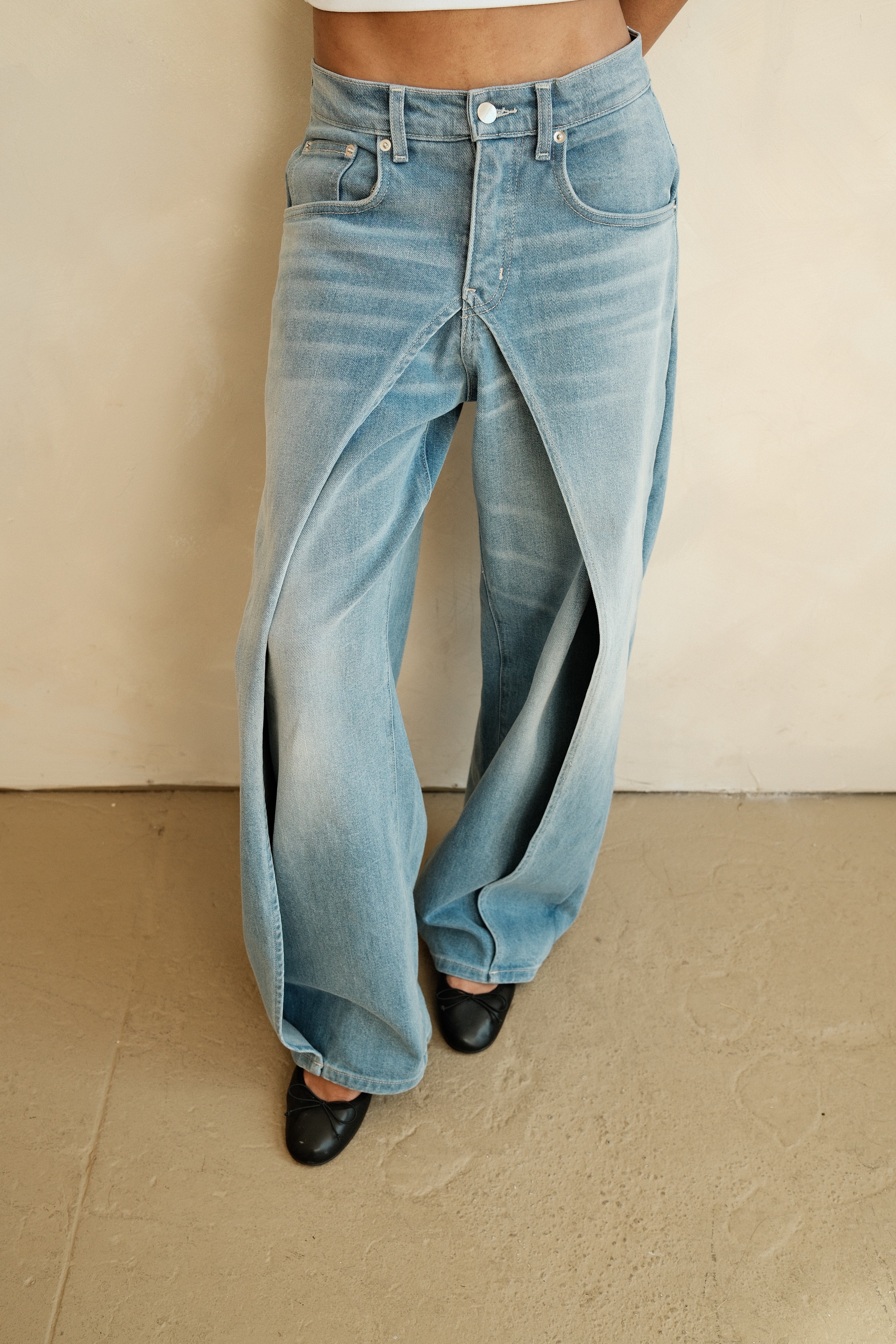 Double Layered Denim Light Indigo